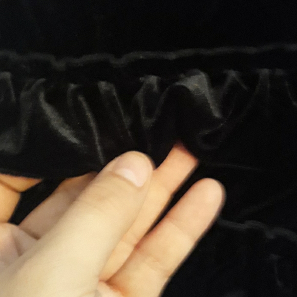Hartstring Girls Black Velvet Ruffle Dress - Picture 2 of 2